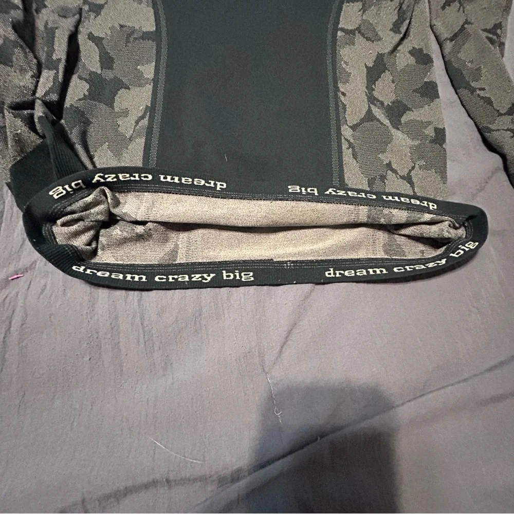 Athleta Girl Green and Gray Camouflage Top Size L/12